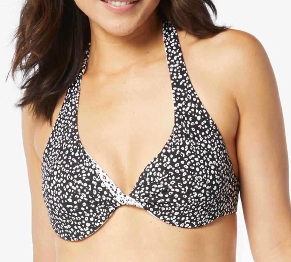 Coco Reef Island Cheetah Verso Twist Reversible UW Bikini Top 32/34D NWT